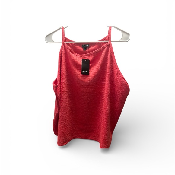 torrid Tops - Torrid NWT Pink Textured Torrid High Neck Tank Top Size 4